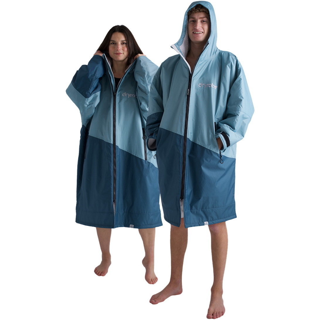 2026 Dryrobe Advance Long Sleeve Changing Robe DALSV3 - Blue / Light grey